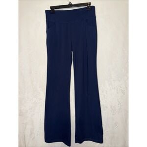 iuga women's Navy wide leg yoga pants Pockets athletic athleisure L